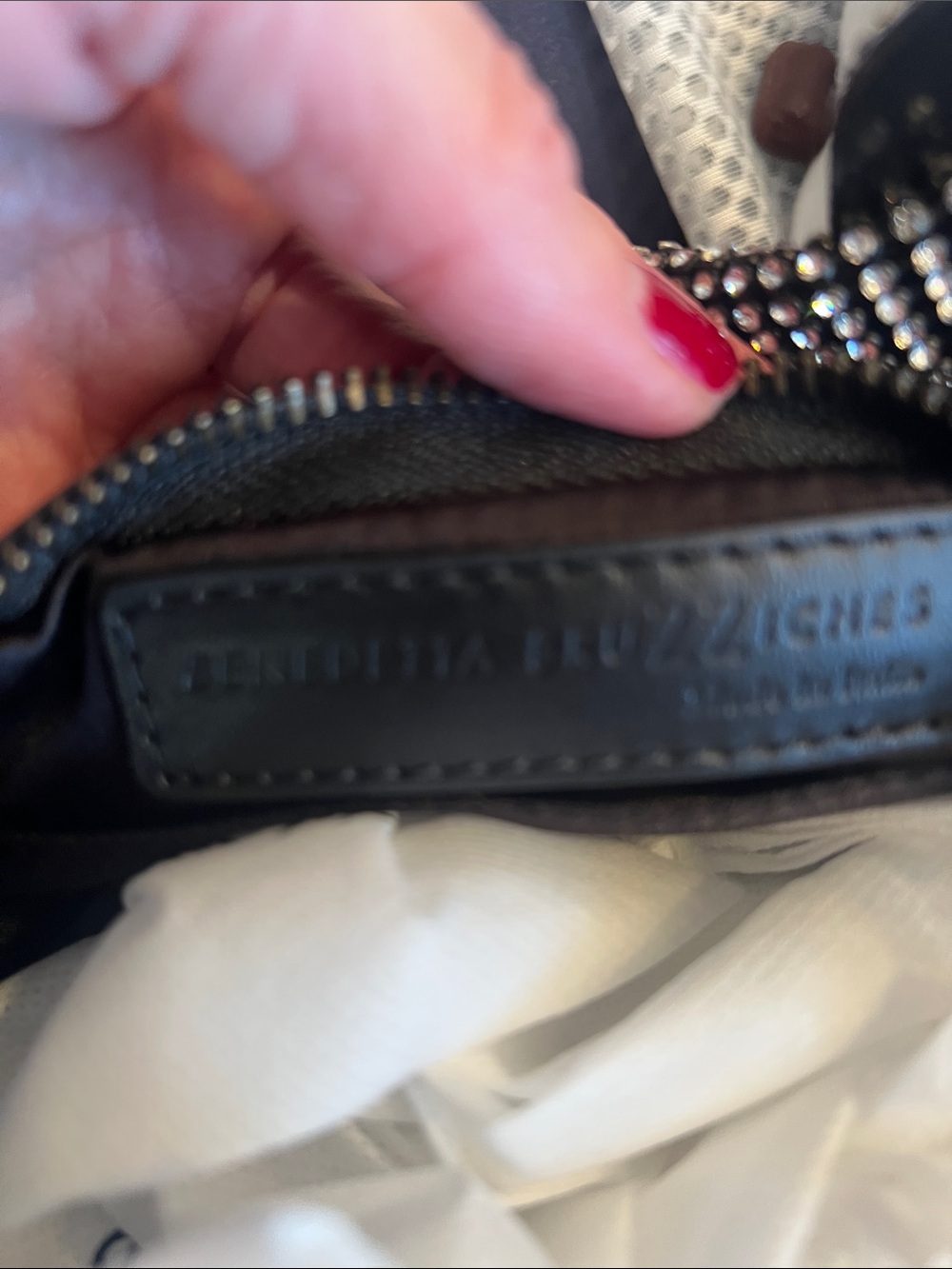 Black Rhinestone-Embellished Shoulder Bag - Picture 5 of 5